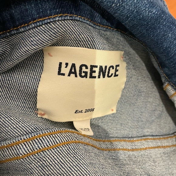 L’agence ultra cool slim fit denim jacket with rose gold foil back - Picture 5 of 5